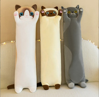 Jouets en peluche personnalisés en gros : Oreillers chat en peluche, Jouets en peluche chat longs, Poupées en peluche compagnes de sommeil