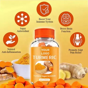 Vente en gros de gommes au curcuma naturelles de qualité supérieure, personnalisées, 60 unités, pour soutenir le système immunitaire et la santé des articulations - Product Image 2