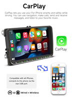 Lecteur DVD de voiture BQCC 9 pouces avec Mirror Link 2 DIN, Carplay, radio FM AM RDS, vidéo pour Volkswagen Polo Tiguan Passat B6 CC Golf 5 Amarok