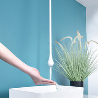 Robinet de lavabo mural moderne en laiton à trou unique avec cartouche céramique et fonction de dosage, mitigeur de salle de bain