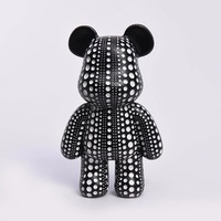 Statue d'ours chic à pois, figurine d'animal en résine, décoration intérieure moderne de luxe populaire, pour cadeaux
