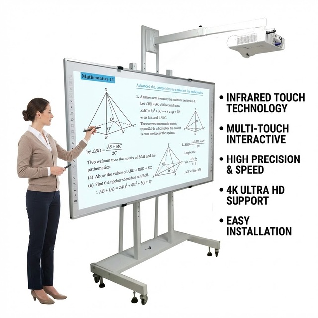 Interactive Boards 86 Inch Electronic Board Interactive Whiteboard with PET & Metal for School Classroom Teaching Kids Education