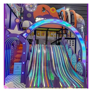 Aire de jeux intérieure commerciale pour enfants avec éclairage néon, toboggan lumineux, équipement de jeu pour enfants, parc d'aventure - Product Image 2