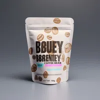 Sachets debout en papier d'artisanat kraft brun blanc zip-lock Doypack personnalisé de qualité alimentaire Sacs d'emballage à fermeture éclair en poudre pour thé et café