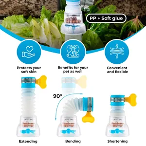 1 pièce - Rallonge de robinet de cuisine rotative à 360 degrés, dispositif d'économie d'eau, pulvérisateur, filtre, écologique, PP+PVC, pliable - Product Image 3