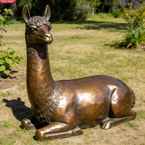 YOUFINE Escultura <span class=keywords><strong>de</strong></span> Llama Grande <span class=keywords><strong>de</strong></span> Bronce, Arte Realista <span class=keywords><strong>de</strong></span> Vida Silvestre para Jardín o <span class=keywords><strong>Parque</strong></span> Público - Product Image 3