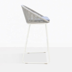 Joy Outdoor Rope Bar Stool in Fog White - Product Image 2