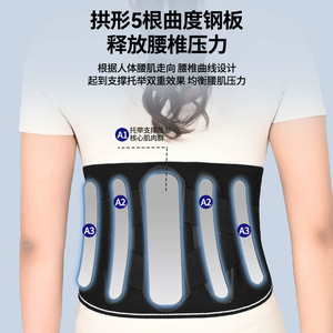 German Fly-Knit Hot Pressing Process Lumbar Support <b>Belt</b> with Raised Bumps & Widened Steel Plate – Thermal Back Brace for Waist - Product Image 4