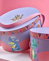 Rond personnalisé de noël mariage vide rotation dessert pâtisserie macaron boîtes de rangement papier chocolat boîte de bonbons emballage avec poignée