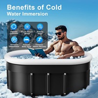 Bain de glace ovale XXL amélioré avec anneau d'air Baignoire de plongée froide portable multicouche pour les athlètes Baignoire de récupération froide gonflable