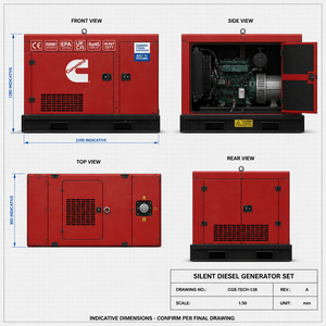 Generador Diésel Silencioso EAC Cummins Weichai Yuchai Monofásico 240V 50Hz con ATS para Uso Doméstico y Comercial de 20kva a 100kva - Product Image 2
