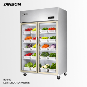Réfrigérateur commercial vertical avec porte vitrée pour le stockage des légumes et des fruits, idéal pour les restaurants et les cuisines - Product Image 2