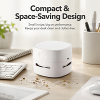 Aspirateur de bureau rechargeable compact et peu encombrant pour nettoyer les restes de collation, les étuis d'écouteurs et la poussière du bureau des étudiants au quotidien