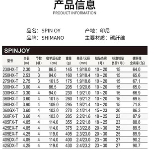 Canne à pêche Shimano Spin Joy Lure Rod en carbone pour surfcasting, action moyenne rapide, pêche en eau salée, canne de plage et de mer - Product Image 4