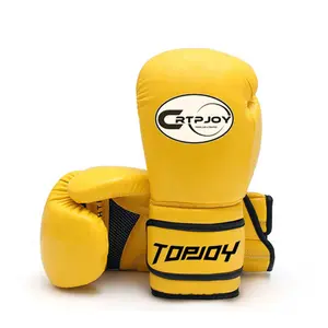 wholesale PU leather custom made boxing gloves 6 oz funny yellow boxing gloves for boxing MMA Muay Thai