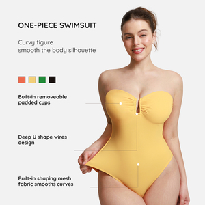 En gros <span class=keywords><strong>Maillot</strong></span> <span class=keywords><strong>de</strong></span> <span class=keywords><strong>bain</strong></span> gainant sans bretelles en résille avec maintien en U, effet ventre plat, coussinets amovibles et push-up - Product Image 4