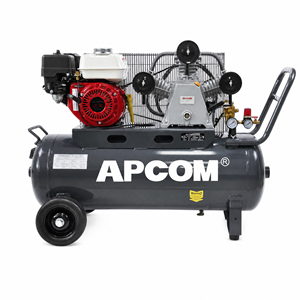 Compresseur d'air à piston à essence APCOM 6,5 HP, réservoir de 100 L, pompe à air portable alimentée par un moteur à essence pour la construction en extérieur - Product Image 1