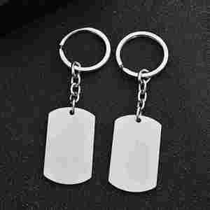 Porte-clés en acier inoxydable pour publicité, gravure laser, logo, code QR, impression photo, matériau vierge, cadeau de vacances - Product Image 2