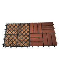 Dalles de terrasse emboîtables en bois d'acacia européennes 300*300*20mm, lisses, imperméables, certifiées Intertek, garantie 2 ans, pour extérieur et maison