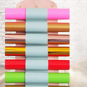 Cross-border wholesale <b>vinyl</b> leather roll holders, DIY large capacity <b>vinyl</b> hanging bags, gift wrapping storage bags - Product Image 2