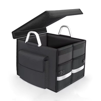 Boîte de rangement populaire multi-compartiments pliable 4-7 compartiments en tissu Oxford noir pour rangement arrière de véhicule, conteneur portable pour voiture