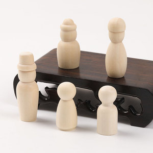Juego de muñecas de madera, 60 piezas, color natural, 18 cm, juguete DIY para niños, kit de manualidades de pintura creativa - Product Image 4