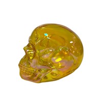 Statue de Crâne Humain Lumineuse pour Halloween, Décoration Intérieure, Figurine en Plastique pour Fête, Décoration Horreur, Décoration de Fêtes, Cadeau