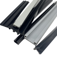 Canal en forme de U ABS en plastique noir extrudé personnalisé pour porte et fenêtre Rail en plastique personnalisé