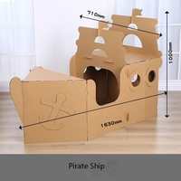 3D Puzzle Wellpappe Handwerk für Kinder Karton montiert Schloss Dinosaurier Kriegsschiff Umwelt freundliche Puzzle Paint able DIY Modell