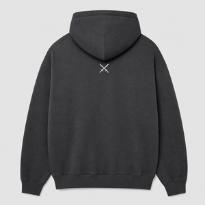 เสื้อฮู้ดดี้โอเวอร์ไซส์แบบเรียบสำหรับผู้ชายและผู้หญิง พิมพ์โลโก้ตามสั่งคุณภาพสูง ปั๊มนูน ซับลิเมชั่น - Product Image 5