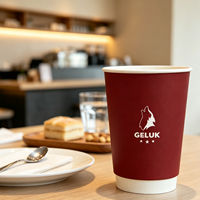 Gobelet à café en papier à double paroi de 12 oz, personnalisé, de qualité alimentaire, jetable, pour boissons chaudes et froides, avec logo, pour emporter café et thé