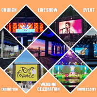 Kit Video Wall LED Indoor Outdoor untuk Booth Acara Panggung Lengkung, Panel Layar LED 500x500 1000x500, Layar LED Sewa