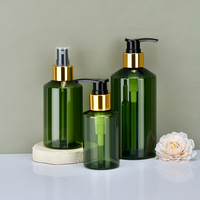 Bouteille en plastique carrée à épaule inclinée noire, transparente, ambrée, verte de 50 ml, 100 ml, 150 ml, 200 ml, 300 ml, 500 ml avec différents couvercles