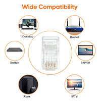 Ethernet altın kaplama RJ 45 konektörü ağ kablosu için Cat5 Cat5e 8P8C UTP RJ45 modüler fiş geçer