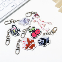 Porte-clés en acrylique personnalisables avec dessins animés, pendentifs clochettes colorés, porte-clés en plastique pour cadeaux de Noël
