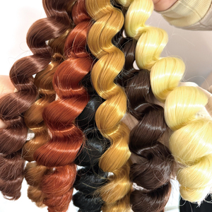 Cabello Sintético para Trenzas, Color Ombre, Ondulado Suelto, Cabello de Ganchillo de 14 Pulgadas, Rizado y Voluminoso, Rizos Franceses Cortos y Sueltos - Product Image 2