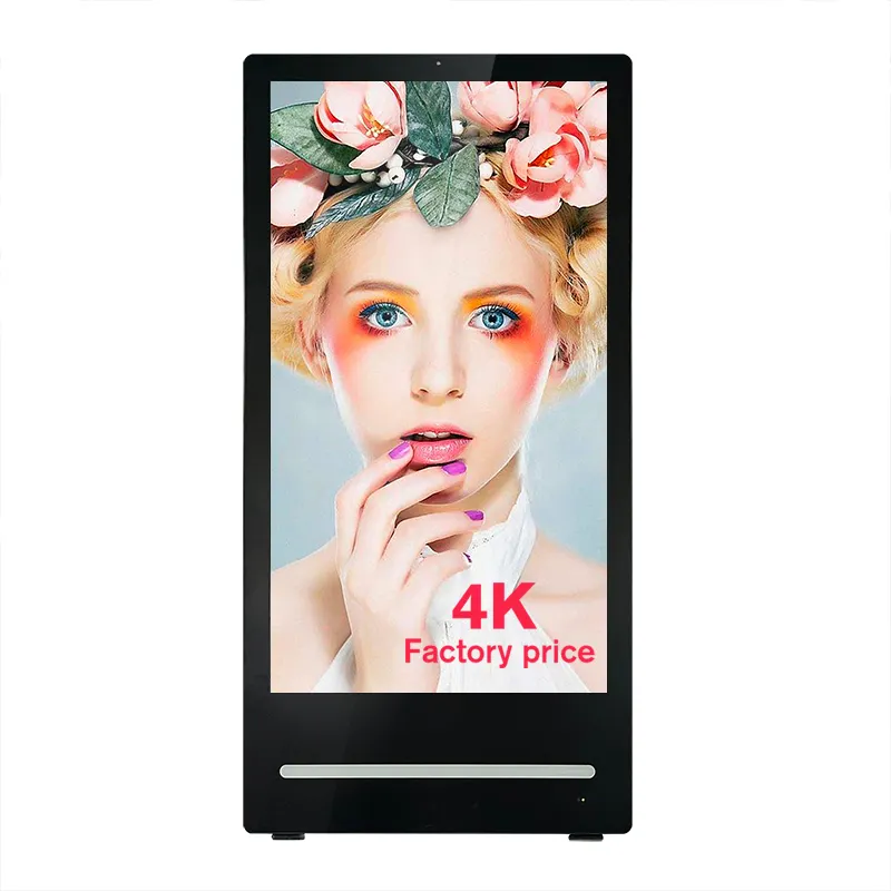 Ip65 pemutar lcd digital portabel layar sangat terang bergerak untuk iklan luar ruangan daya baterai poster kios