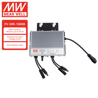 Microinversor Conectado a la Red MEAN WELL PV-SMI-1000 de 1000VA, 230V 208V 240V, Doble MPPT, IP67, WiFi, PLC para Sistema de Energía Solar en Balcón