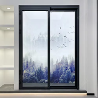 Porte coulissante moderne sur mesure en verre trempé double vitrage pour salle de bain et chambre à coucher, fabriquée à Foshan