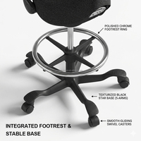 Chaise Selle Ergonomique Moderne de Haute Qualité avec Dossier Réglable et Cadre en Nylon pour Clinique Dentaire, Cabinet Médical, Tabouret de Salon