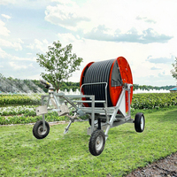 Système d'irrigation par arrosage avec enrouleur de tuyau et contrôle numérique, rétraction automatique pour usage agricole, construction galvanisée à chaud