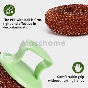 Non-Scratch Imitative Stainless Steel Scrubber <b>PET</b> Palm Scrub Kitchen Cleaning <b>Brush</b> Plastic Pot Dish <b>Brush</b> - Product Image 4