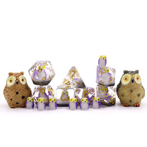 सबसे अच्छी कीमत 7 पीसी पॉलीहेड्रिन रेसिन D4-D20 बेबी उल्लू पशु dnd खेल के लिए सेट - Product Image 3