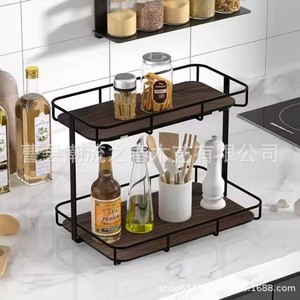Wooden desktop storage <b>rack</b> <b>for</b> kitchen <b>spice</b> <b>jars</b> and tableware, bathroom vanity <b>rack</b> <b>for</b> essential oils and lotions - Product Image 3