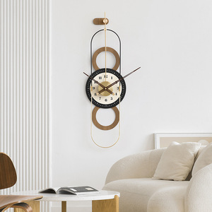 Nordic Minimalist <b>Wall</b> <b>Clock</b> Geometric Design <b>Silent</b> Quartz Movement Battery Powered Living Room Dining Room Decor - Product Image 1