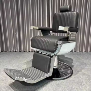 Silla de Peluquería Profesional de Lujo en Oferta, Negra y Dorada, Estilo Vintage, Reclinable, con Bomba Hidráulica de Alta Resistencia - Product Image 6