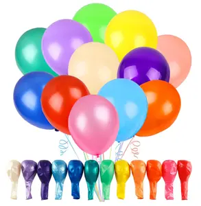 Ballon rond métallique de couleur assortie de 12 pouces, couleur bonbon, ballon en Latex de 12 pouces