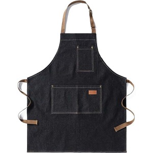 Delantal de Peluquería de Mezclilla, Impermeable, Resistente a la Decoloración, Talla Grande, <span class=keywords><strong>Chaleco</strong></span> Profesional para Estilistas, con Bolsillos, para Hombre y Mujer, <span class=keywords><strong>Negro</strong></span> - Product Image 3