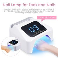 Lampe à ongles intelligente UV LED 72W Séchoir à ongles en gel à séchage rapide avec 4 réglages de minuterie et capteur IR Lampe à gel de vernis à gel de longueur d'onde 365nm