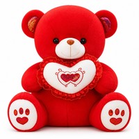 Ours en peluche personnalisé en gros, 4 couleurs, tenant un cœur, en coton PP doux, coussin animal en peluche, cadeau de fête de la Saint-Valentin, direct usine